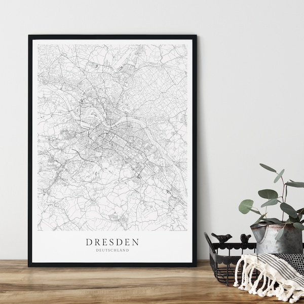 DRESDEN Poster City Map | Kunstdruck | minimalistisches Design | Dresden Stadtplan | skandinavisches Design Dresden Karte CityMap