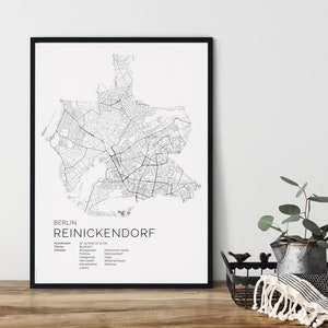 BERLIN REINICKENDORF Poster City Map | Kunstdruck | hochwertiger Print | REINICKENDORF | Stadtplan | wunderschön skandinavisches Design