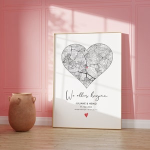 Wo alles begann Hochzeitsgeschenk personalisiert Valentinstag | Koordinaten Poster Geschenk für Ihn Sie  | Jahrestag Hochzeit