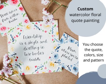 Custom quote in watercolor | Farmhouse nursery decor | Personalized baby room sign | Watercolor Bible verse | Custom quote gift | Botanical