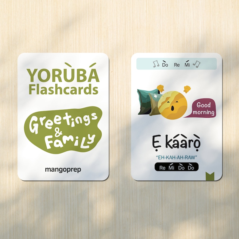 NEW EDITION Yoruba Language Flashcards, Kids & Adults, Alphabet, Numbers, Greetings, Family, Places, Body Parts,Learning, Nigerian, 88 cards image 4