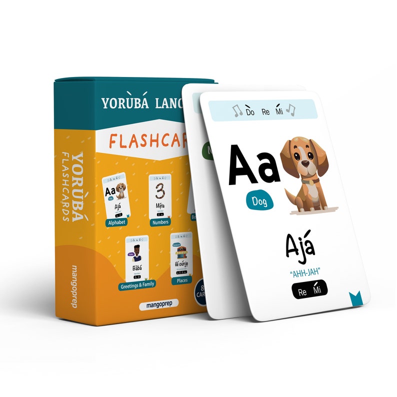 NEW EDITION Yoruba Language Flashcards, Kids & Adults, Alphabet, Numbers, Greetings, Family, Places, Body Parts,Learning, Nigerian, 88 cards Yoruba-88 Flashcards