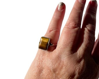 Estate Rings|Tigers Eye Ring |GiftsFor Her| Sterling Silver Ring| Ring Size 8.5