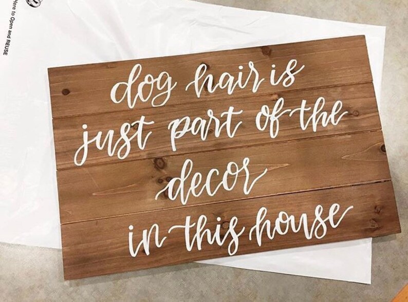 Small four-panel hand lettered Square Wood Sign