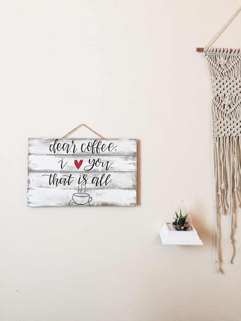 Small four-panel hand lettered Square Wood Sign