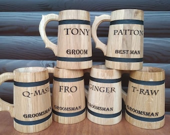 Gepersonaliseerde houten bierpulset: Viking-bruidegomcadeau