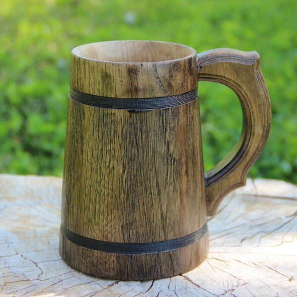 Wooden Beer Mug Etsy