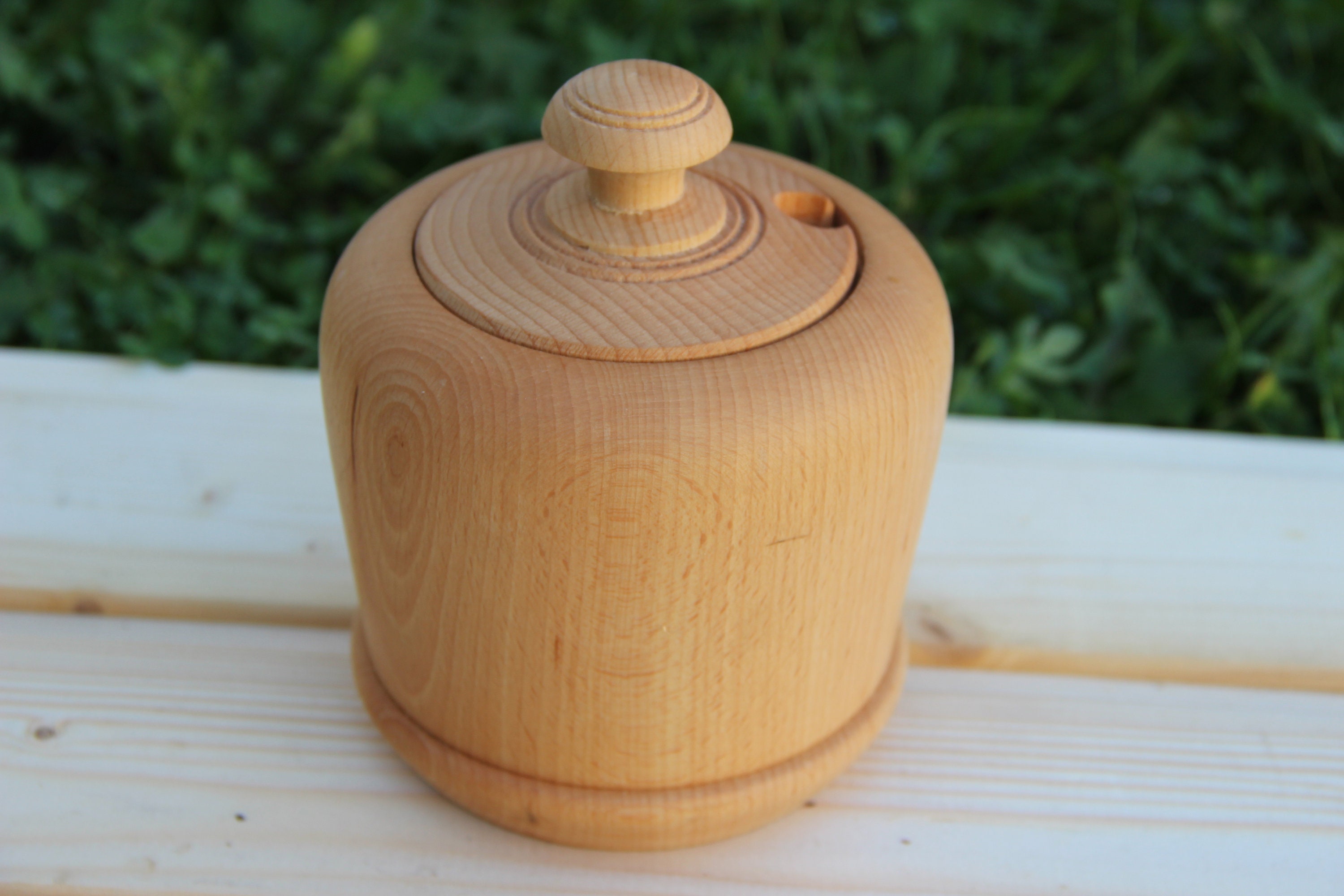 Honey Barrel Wooden Container Wooden Pot With Lid Rustic Etsy