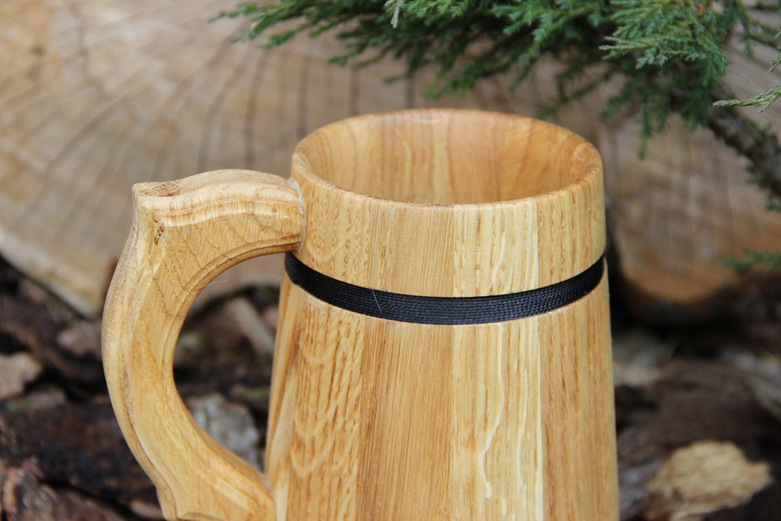 viking wooden beer mug