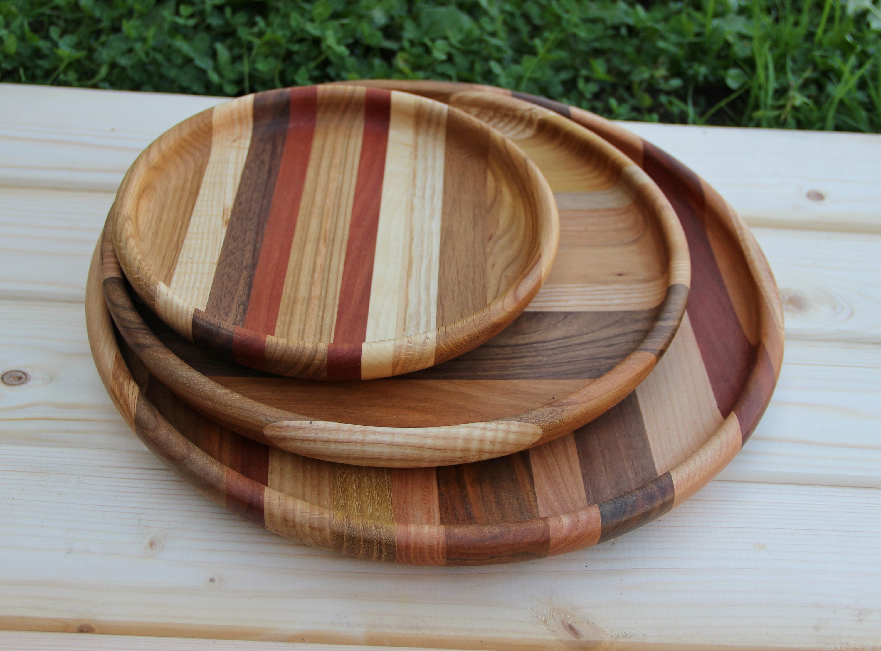 unique-wooden-plates-serving-wood-plates-wooden-plates-set-etsy
