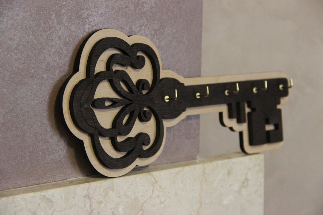 Key Shaped Key Holder, Key Storage Hanger, Rustic Key Hook, Wall Key
