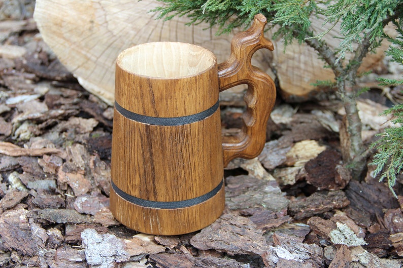 Wooden Beer Stein Wood Barrel Customized Beer Mug Wooden Etsy Canada