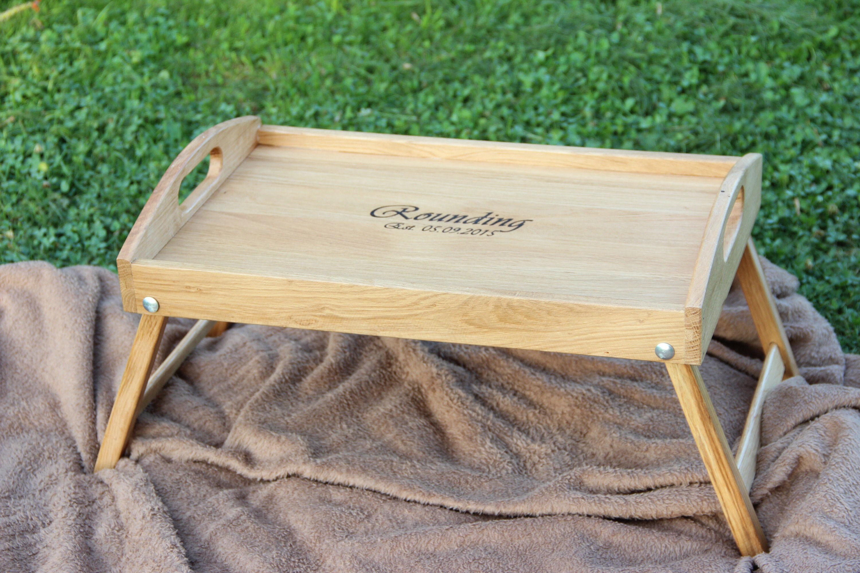 Personalized wooden tray wooden tray with legs anniversary Etsy