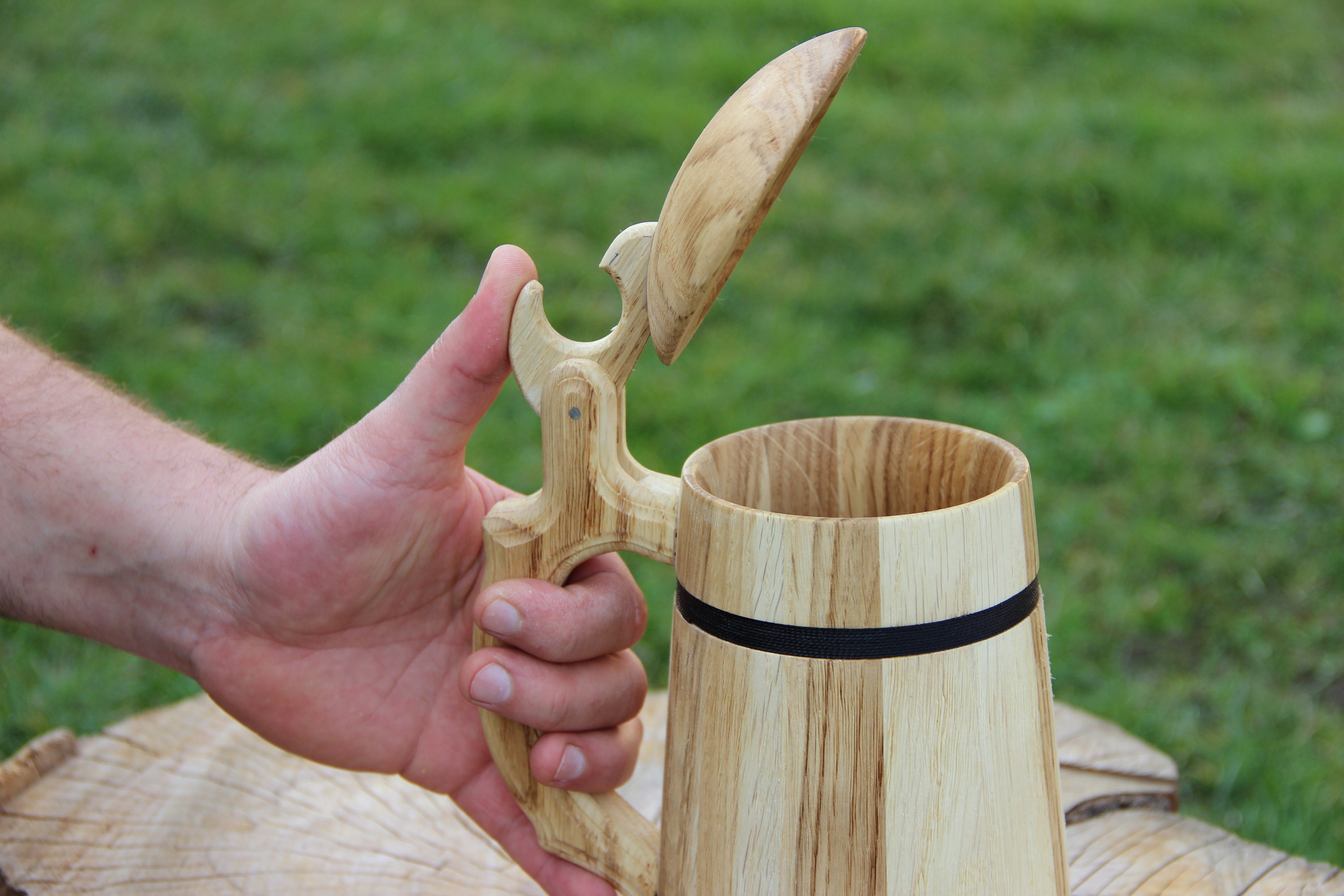 Natürliche Eiche Becher Holzbecher mit Deckel Renaissance | Etsy