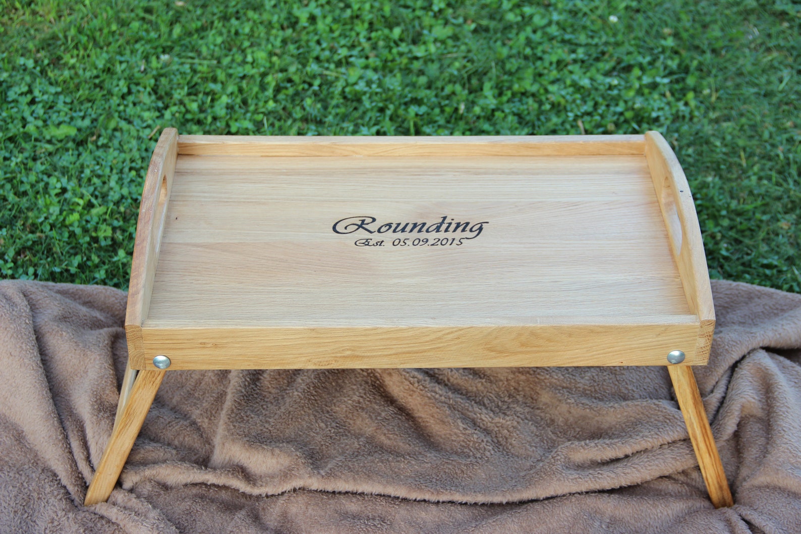 Personalized wooden tray wooden tray with legs anniversary Etsy