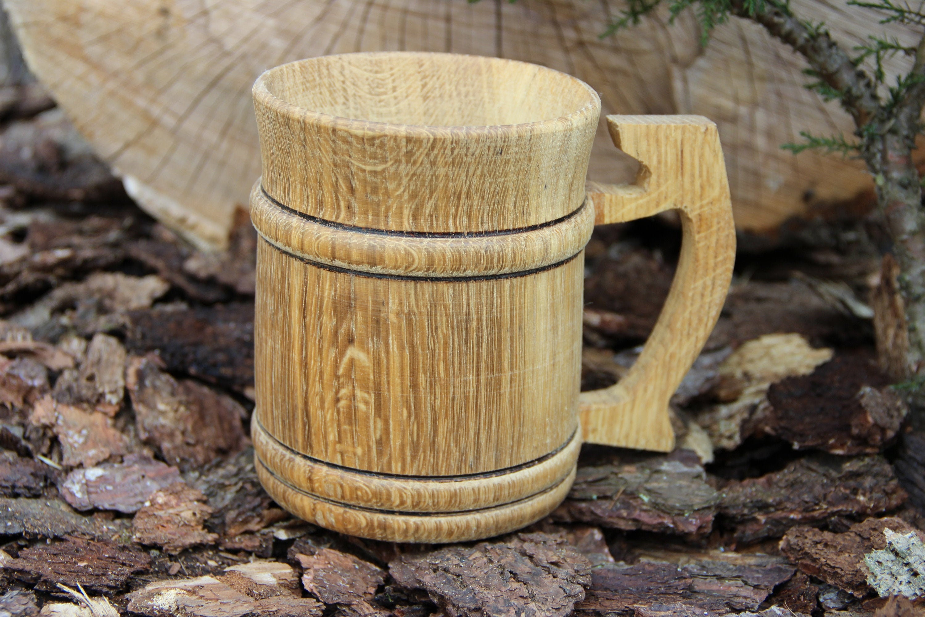 Rustic Mug Oak Mug Wooden Beer Mug Personalized Beer Mug Etsy