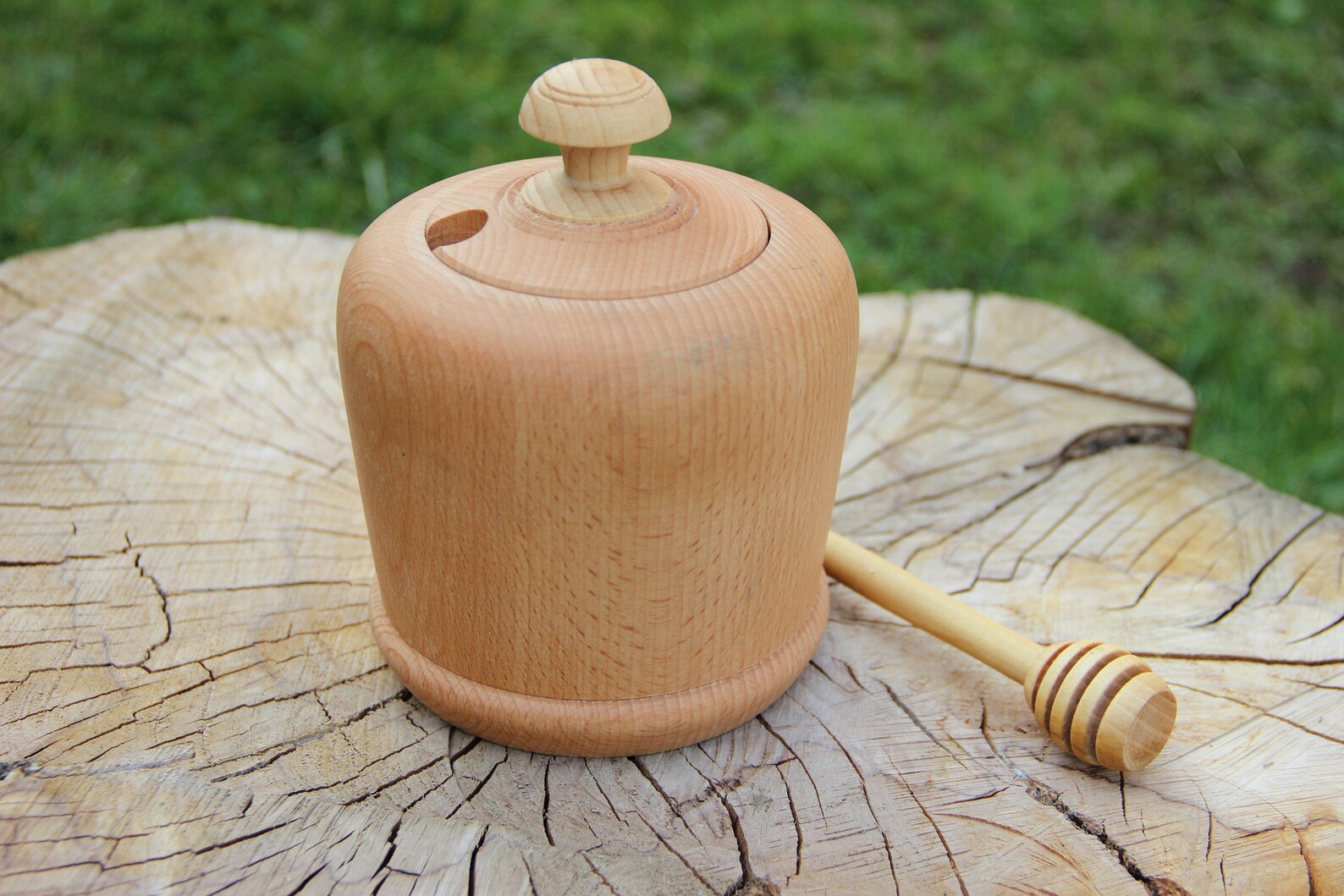 Honey Barrel Wooden Container Wooden Pot With Lid Rustic Etsy