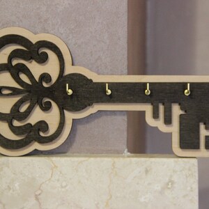 Key Shaped Key Holder, Key Storage Hanger, Rustic Key Hook, Wall Key