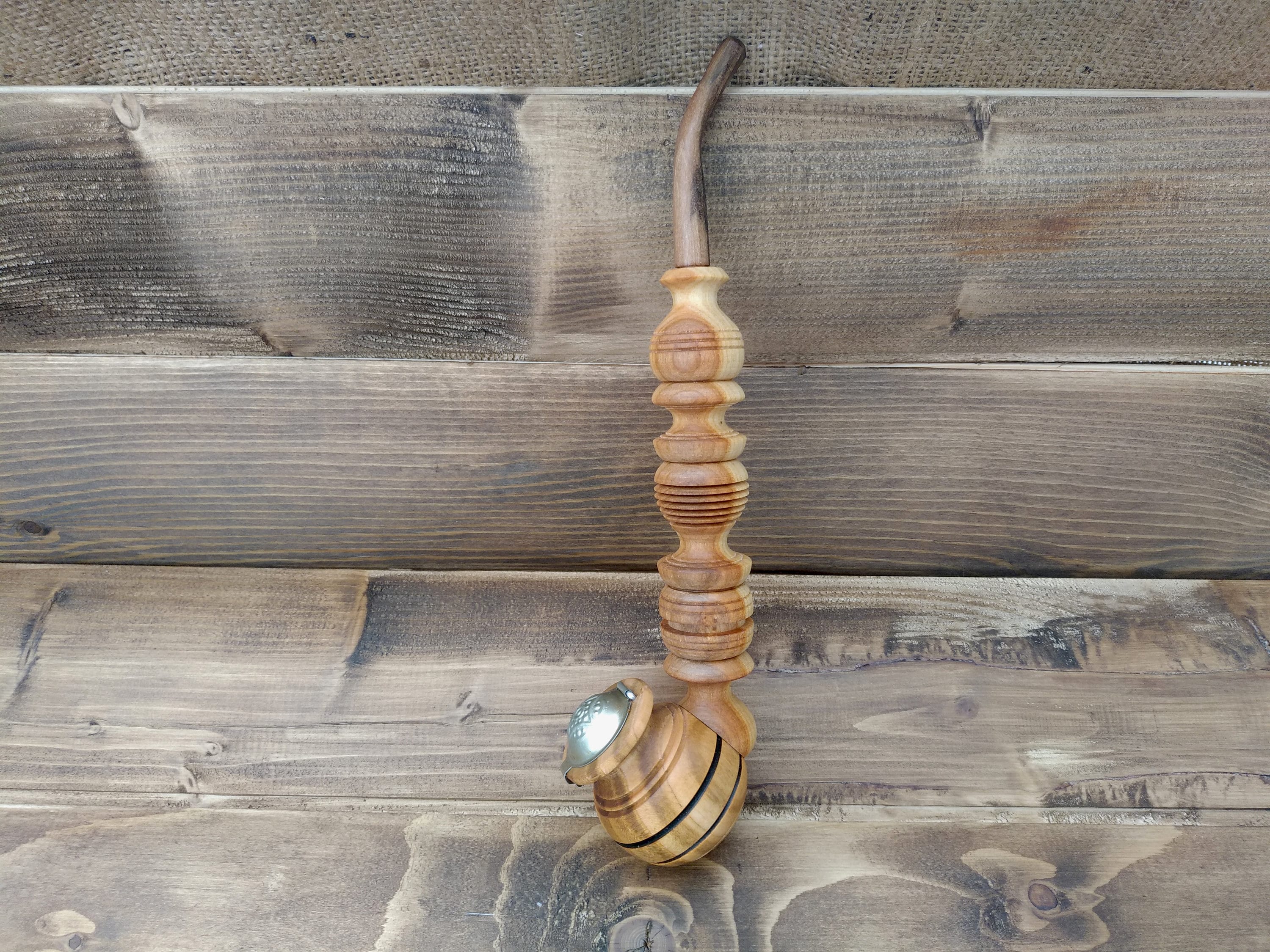 Tobacco pipe wood smoking pipe pipe with lid hand carved Etsy