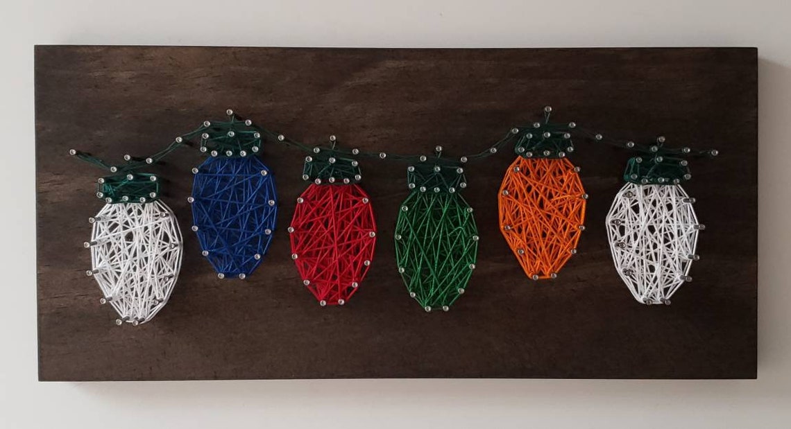 Christmas Lights String Art Etsy UK