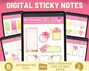 Goodnotes STICKY NOTES Digital Stickers iPad Sticky Notes Stickers Onenote, Noteshelf Digital Stickers, Digital Sticky Note Goodnote Sticker