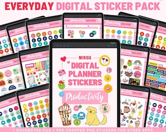 EVERYDAY Digital Stickers Goodnotes Planner Stickers Vie quotidienne Sticker Calendrier FONCTIONNEL Sticker Good Note PRODUCTIVITY iPad Sticker Pack