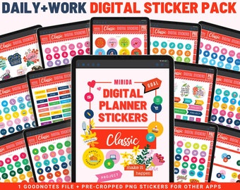 GoodNotes Sticker EVERYDAY Digital Sticker WORK Digital Sticker DAILY Life Funktionale Sticker iPad Goodnotes Sticker Cute