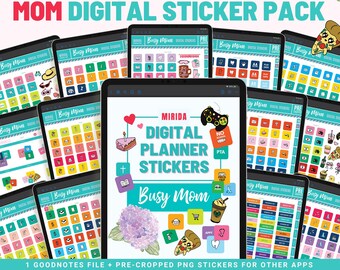 Mama Leben Digitale Aufkleber für Mama Planer Digital iPad GoodNote Sticker Mama Symbol Digitale Aufkleber Täglich To Do Hausfrau Hausfrau Haushalt