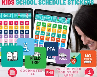 SCHOOL Stickers Goodnotes Primary School Digital Stickers for Moms and Teacher Stickers GoodNote iPad Stickers Student Study Stickers Kids