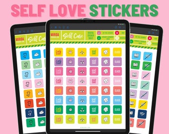 Goodnotes SELF CARE Digital Planner Pegatinas Self LOVE Pegatinas Mindfulness Pegatinas Bienestar Pegatina Salud Mental Descarga de pegatinas digitales