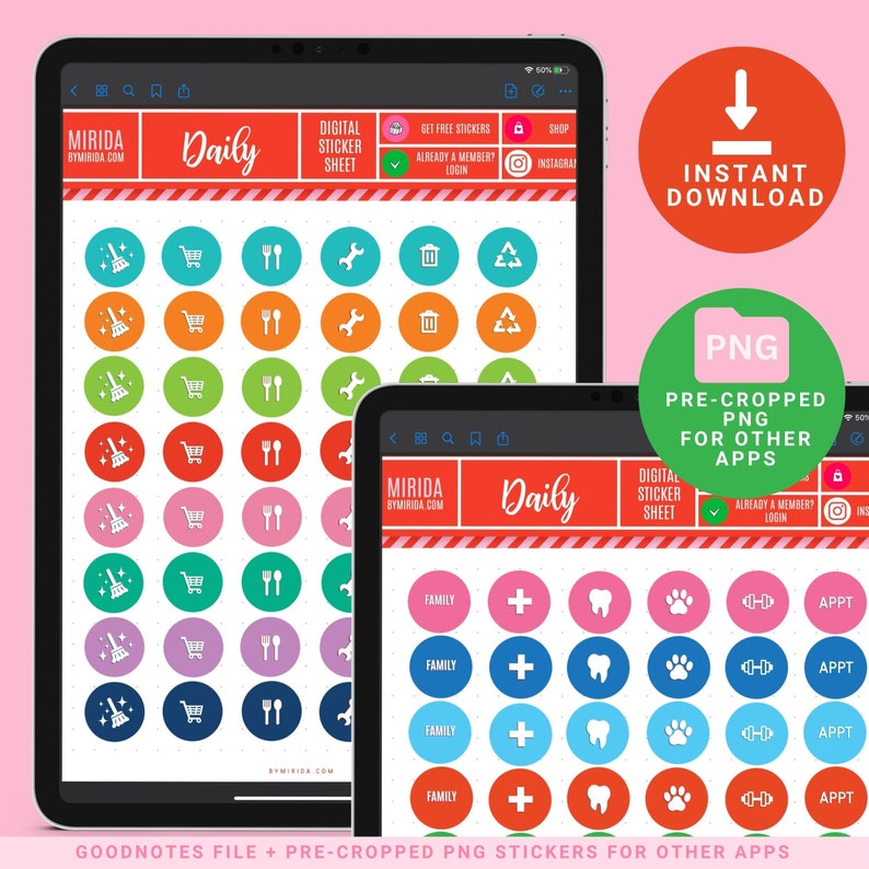 EVERYDAY Digital Stickers Goodnotes Aesthetic Pre Cropped APPOINTMENT ...