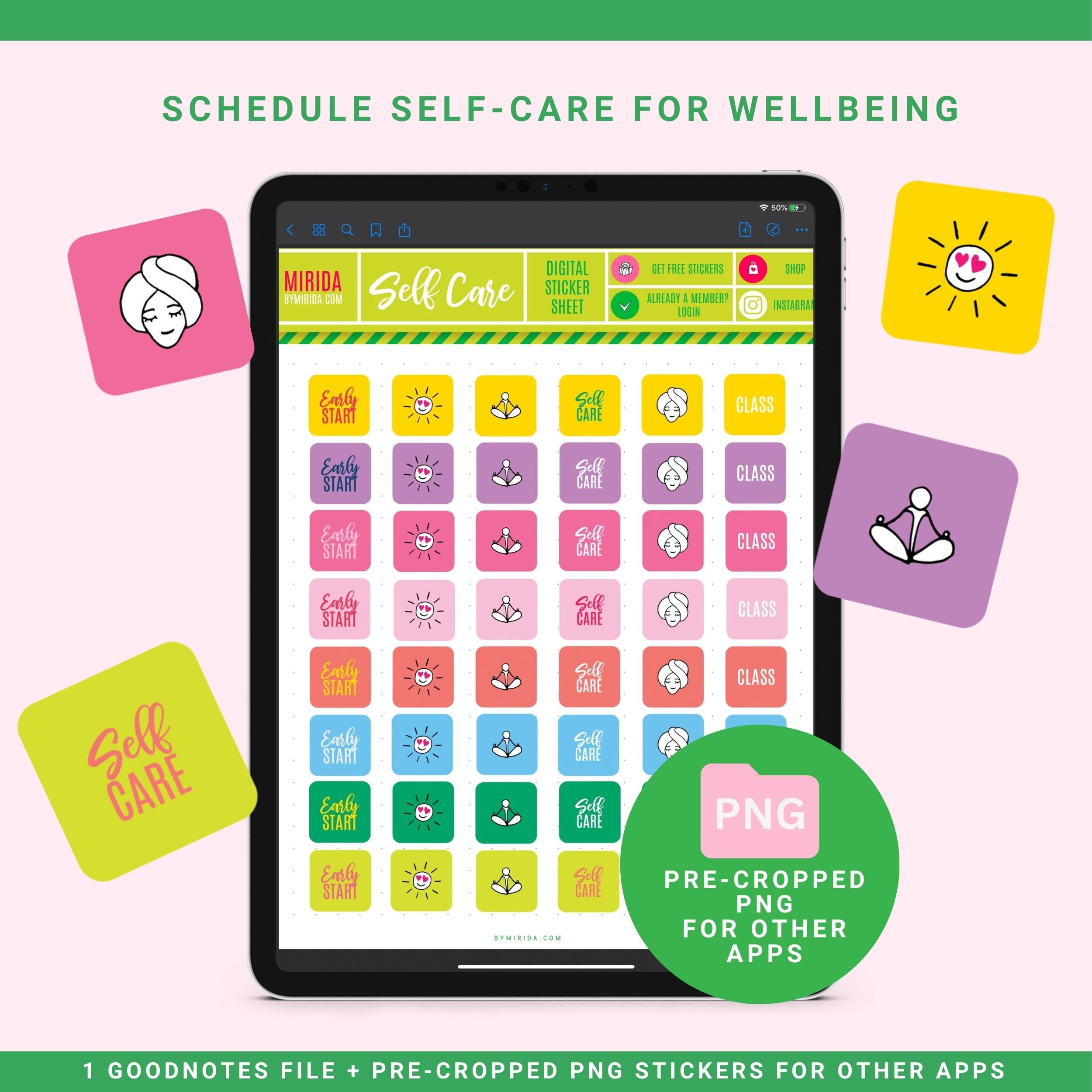 Goodnotes SELF CARE Digital Planner Stickers Self LOVE Stickers ...