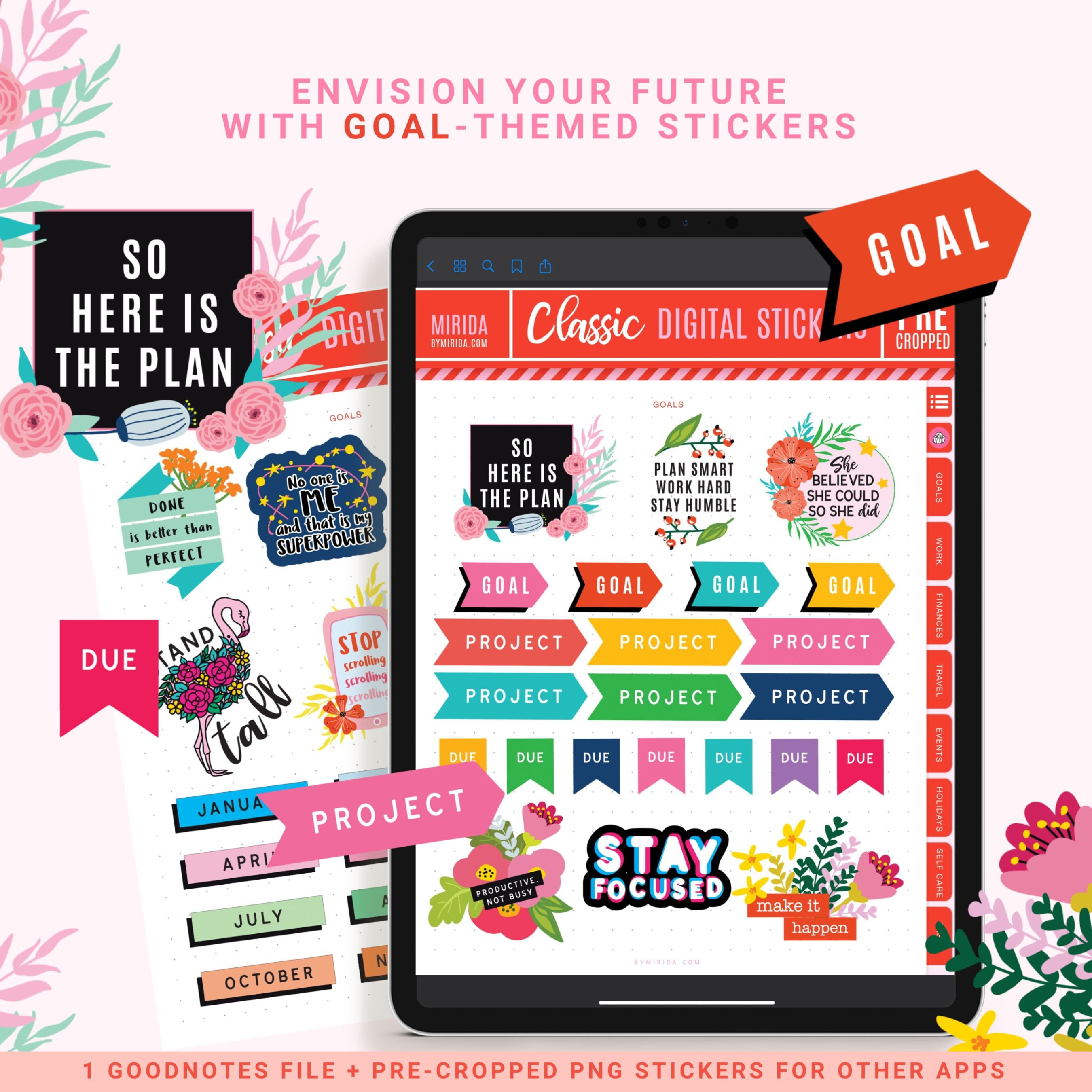 Goodnotes Stickers Everyday Digital Stickers Pack WORK Digital Planner ...
