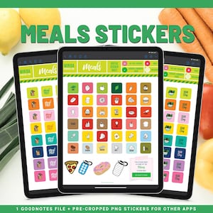 MEAL Planning Digital Planner Stickers GoodNotes Digital Stickers Meal Planner Food Stickers Healthy Eating Meal Tracker Stickers Meal Prep