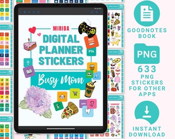 Mom Digital Planner Stickers PNG Cleaning Stickers School Stickers Pack Chore Calendar Stickers GoodNotes stickers ipad Digital Stickers