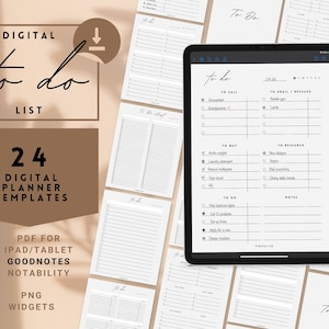Daglig checklista Att göra-lista Goodnotes-mall Digital Planner Pad, Att göra-planersida, Uppgiftslista Minimalistisk Planner Estetisk Good Note