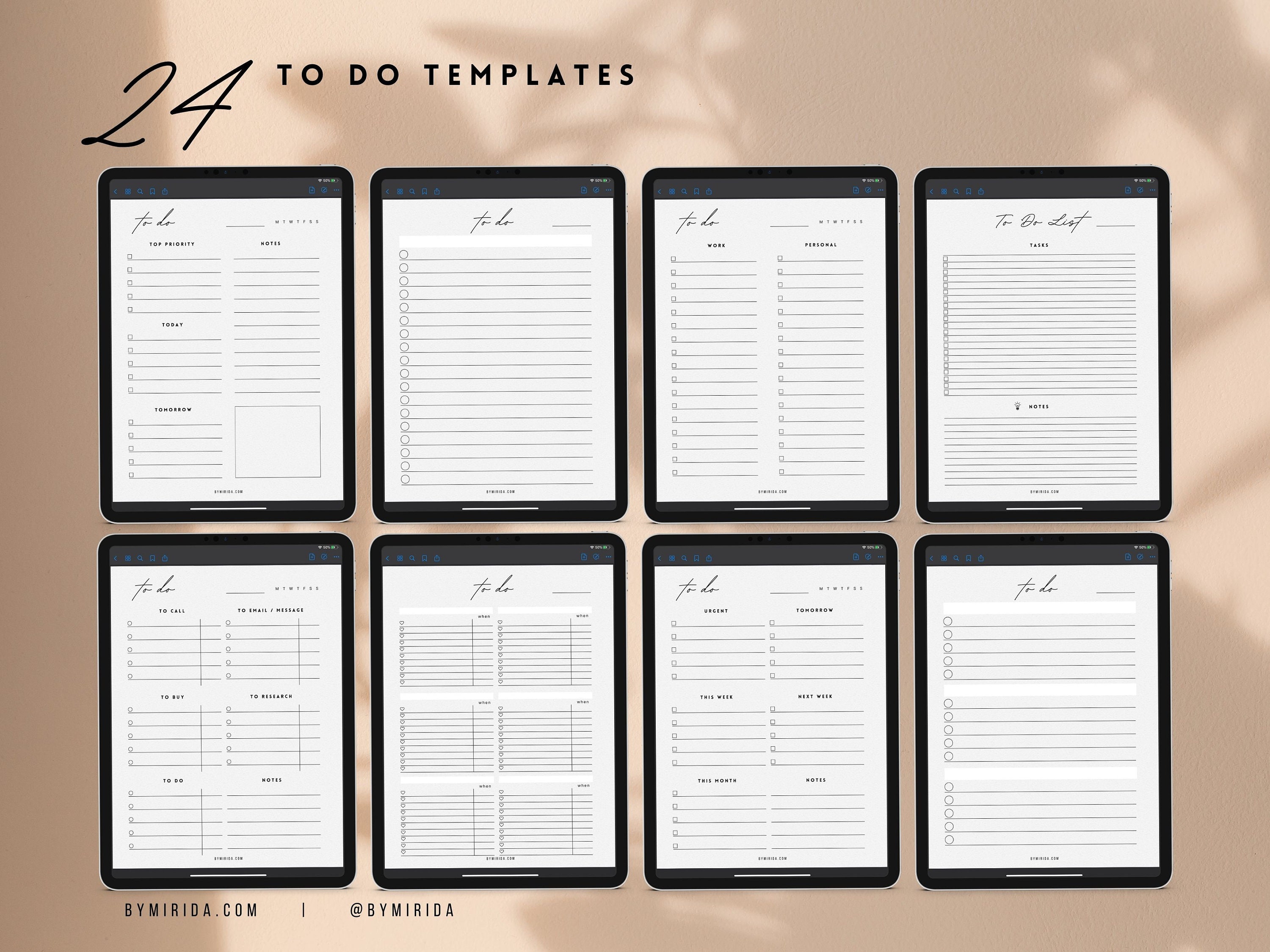 Daily Checklist to Do List Goodnotes Template Digital Planner Pad, to ...