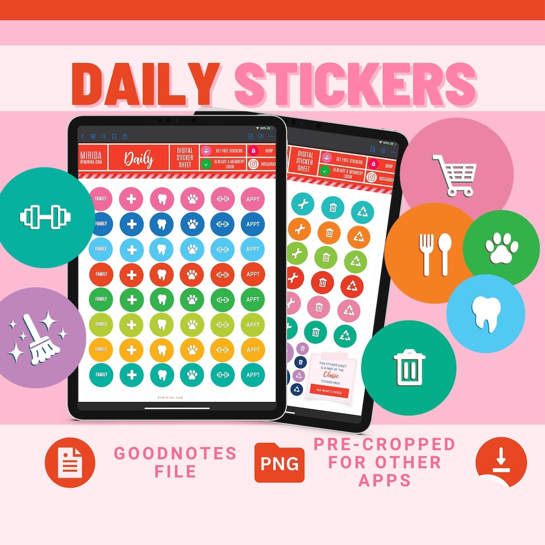 EVERYDAY Digital Stickers Goodnotes Aesthetic Pre Cropped APPOINTMENT ...