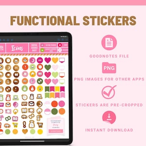 FUNCTIONAL Stickers GoodNotes Icons Digital Stickers for Monthly Calendar and Daily Tasks, Events, and Appointments Good Notes Stickers