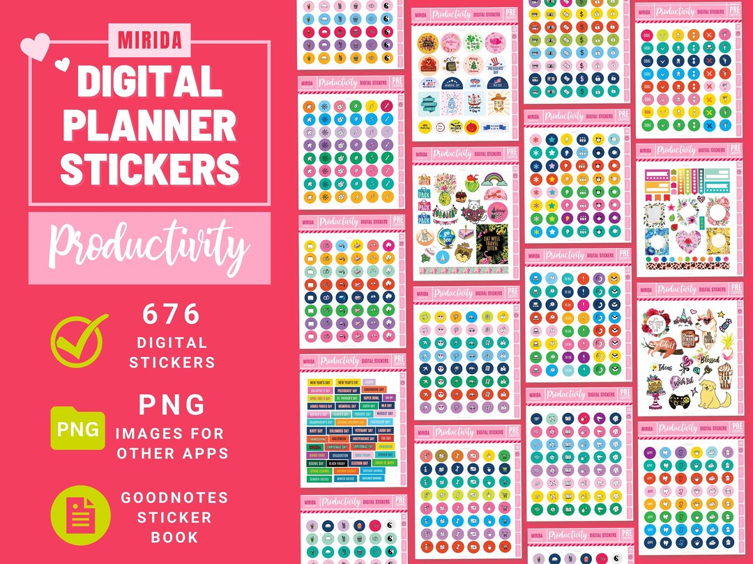 Goodnotes Stickers Everyday Digital Stickers Daily Life Digital Planner ...