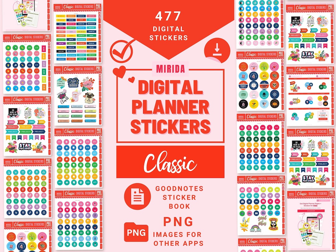 Goodnotes Stickers Everyday Digital Stickers Pack WORK Digital Planner ...