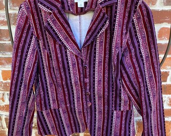 Vintage \u2018Tradition Country Collection\u2019 Purple Paisley Blazer Size 16