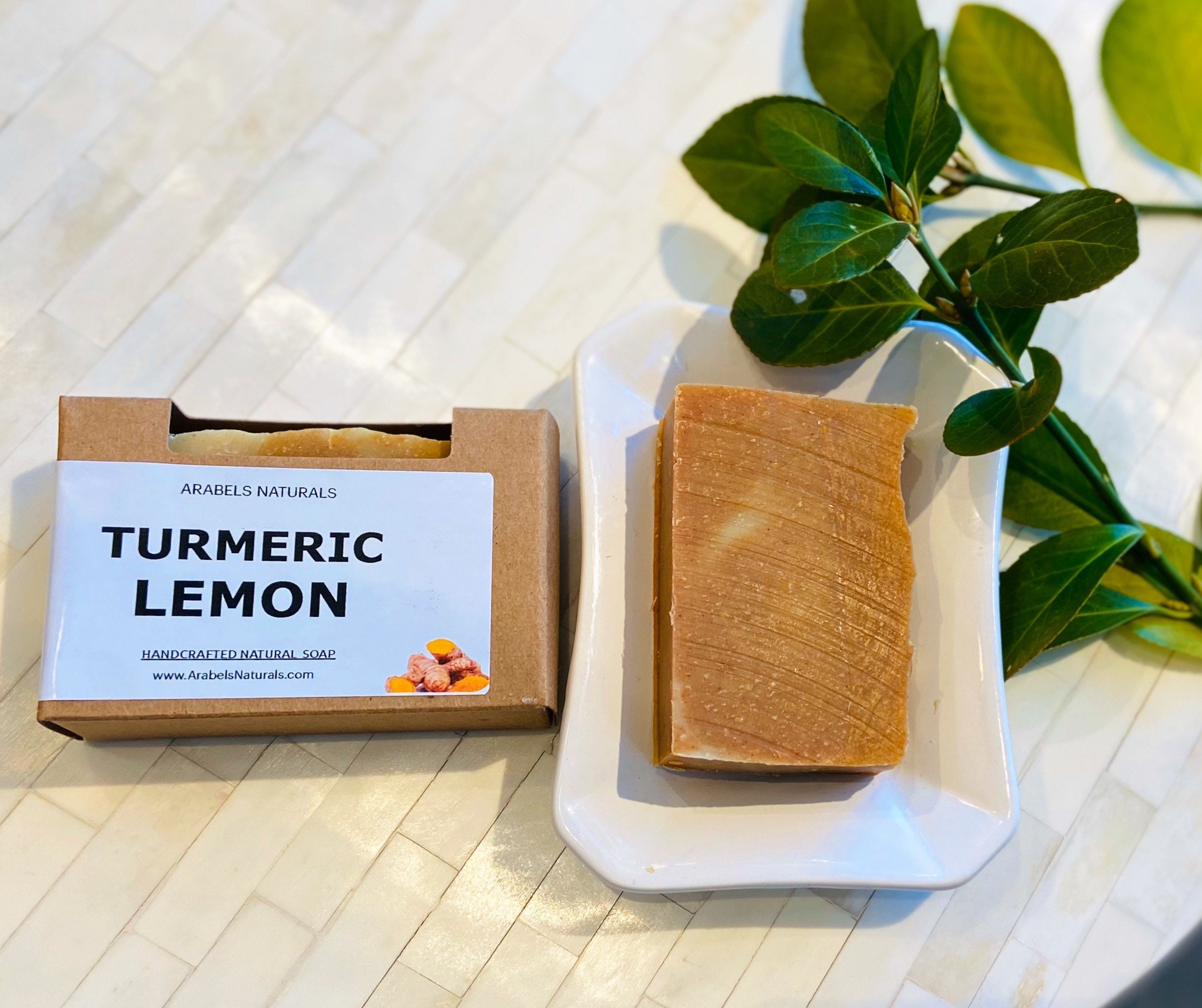 Turmeric Soap with Lemon Essential Oil Skin Brightening Soap Etsy