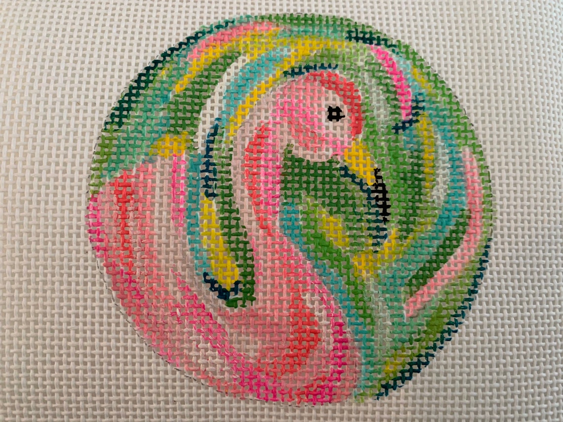 Flamingo Needlepoint Canvas Etsy