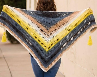 Triangle Crochet Scarf Pattern | Textured Shawl Wrap (PDF Pattern)