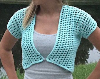 Savy Shrug Crochet Pattern in Adult Sizes | Adult Shrug | Crochet Sweater | Crochet Top