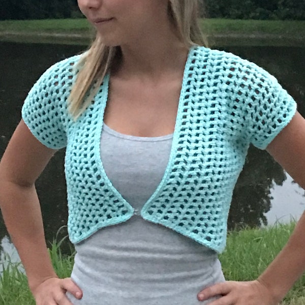 Savy Shrug Crochet Pattern in Adult Sizes | Adult Shrug | Crochet Sweater | Crochet Top