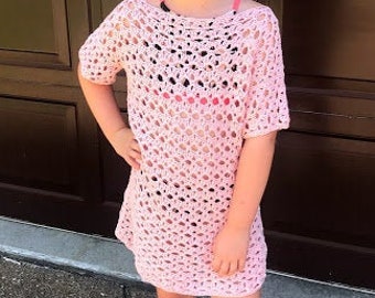 Kaycee Tunic Crochet Pattern Child Sizes | Light Crochet Top | Swim Suit Cover Up | Beach Top | Toddler, Child Small, Child Large, Teen Size