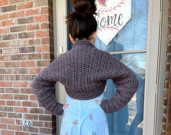Child Crochet Shrug Pattern | Cropped Bolero Sweater (PDF Pattern)