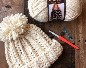 Chunky Snow Beanie Crochet Pattern | Camel Stitch, Newborn to Adult (Digital Pattern)